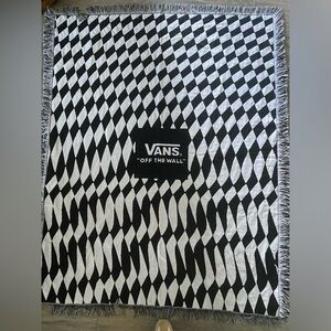VANS Off The Wall Warped Woven Tapestry Throw Blanket 52x60 Checkerboard -1985